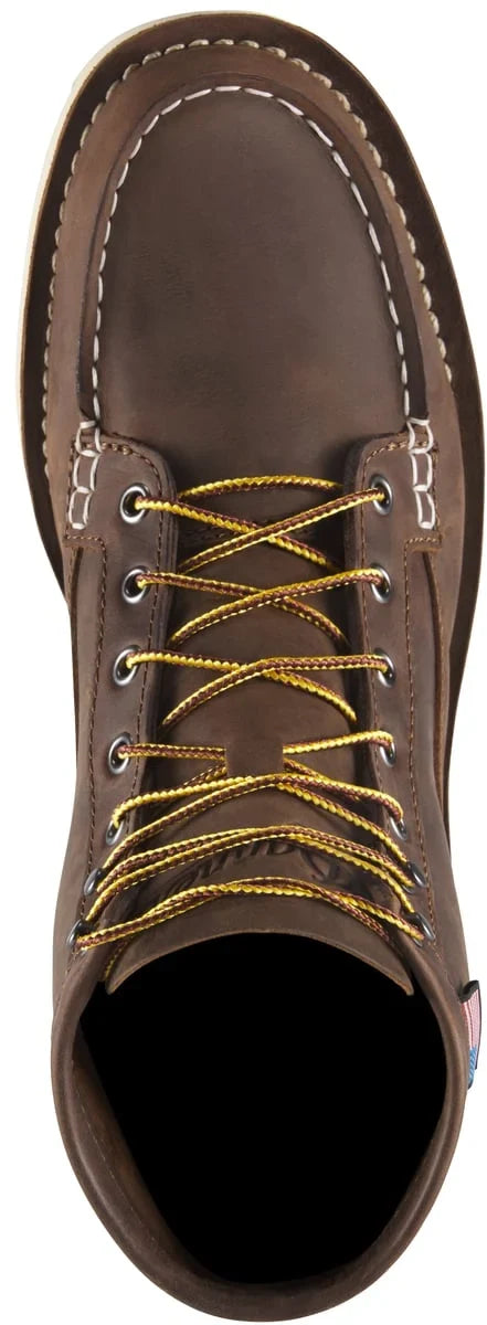 Waterproof 6-Inch Moc Toe Work Boot - Brown
