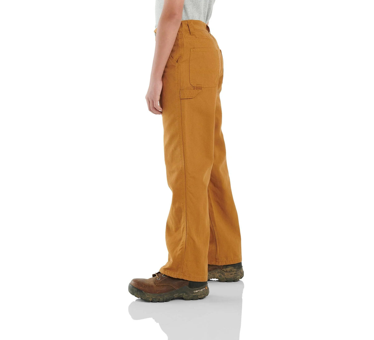 Boys' Flannel-Lined Canvas Work Pants - Brown