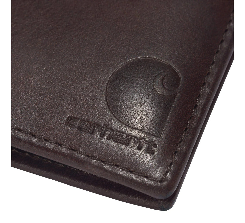 Full-Grain Leather Trifold ID Wallet - Brown