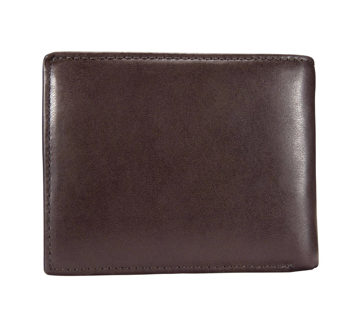 Full-Grain Leather Trifold ID Wallet - Brown