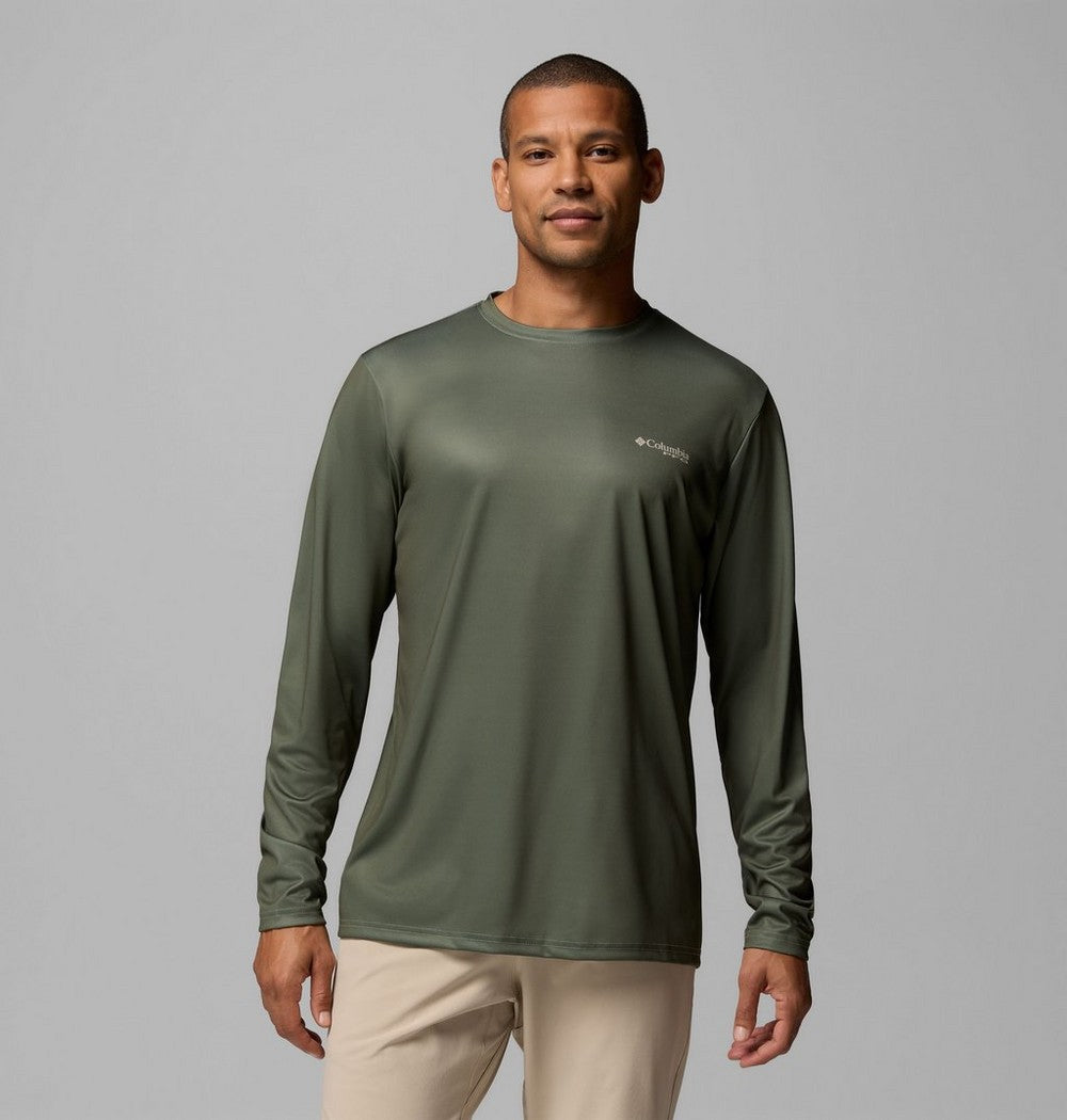 Men's Long Sleeve Fishing Shirt - Blue Navy