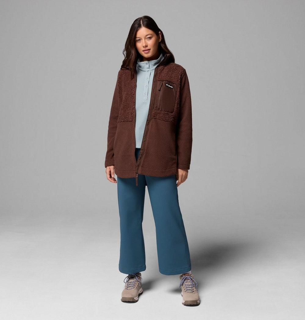 Women's Long Sherpa Full-Zip Fleece Jacket