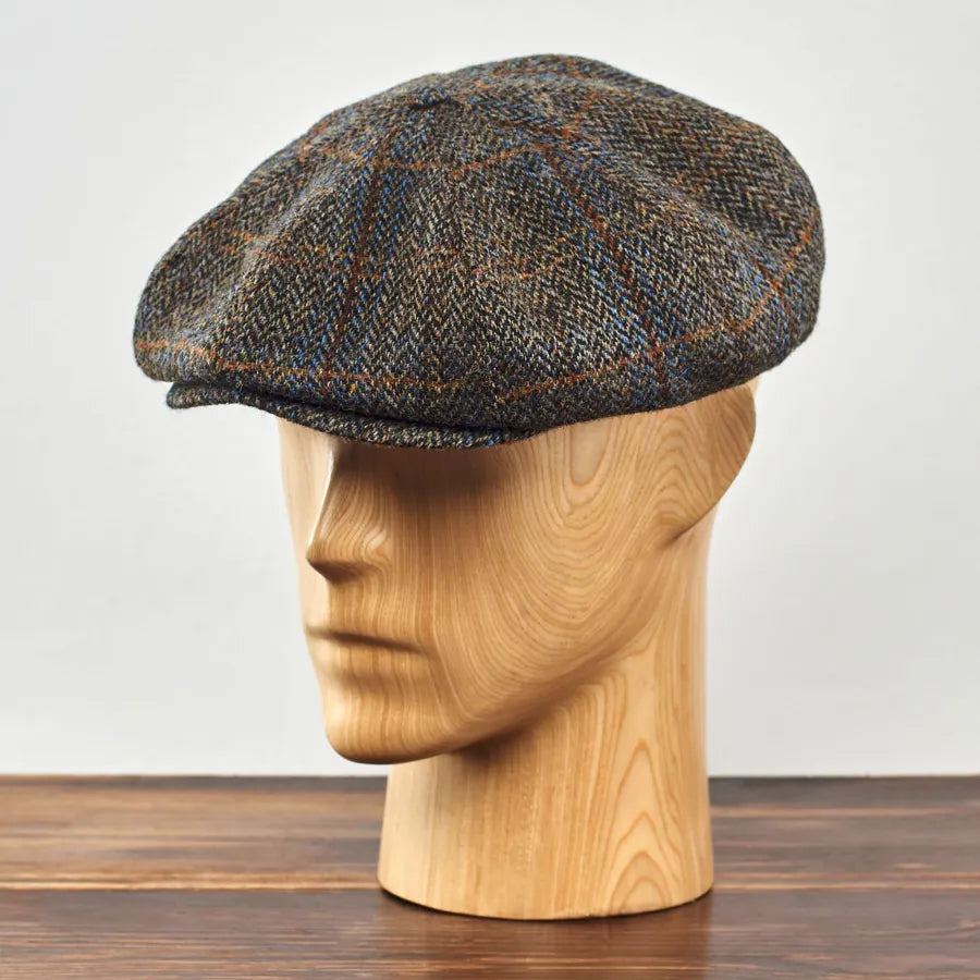 Birmingham Genuine Scottish Herringbone Tweed 8 Panels Man Cap