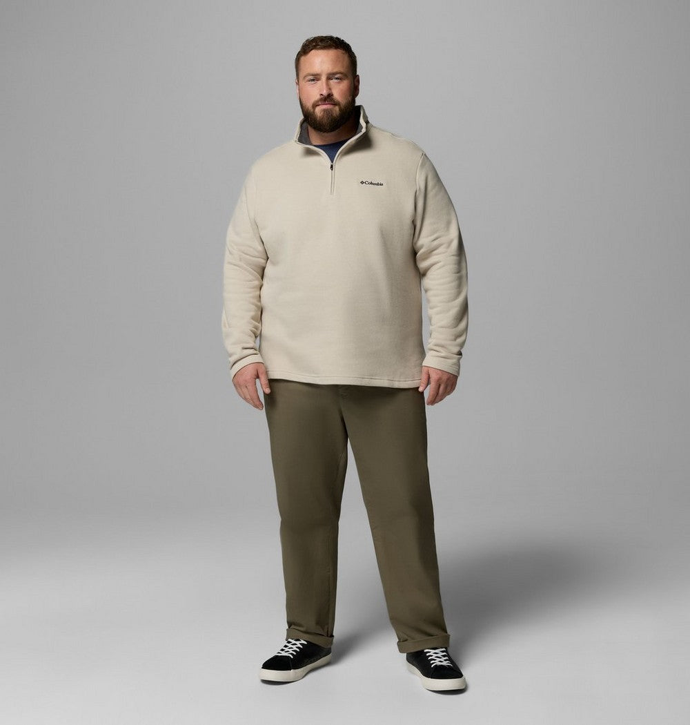 Men's Big Cotton-Blend Half-Zip Pullover - Black