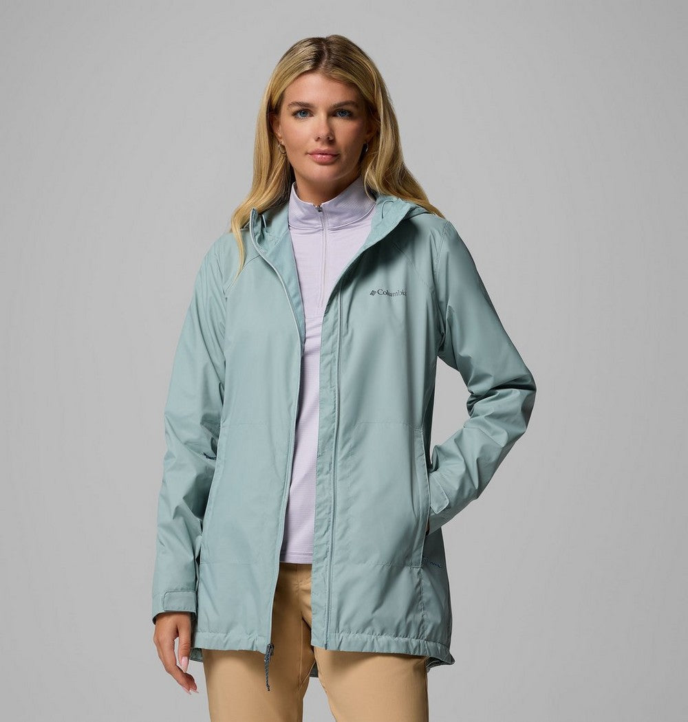 Women's Lined Long Rain Jacket - Blue