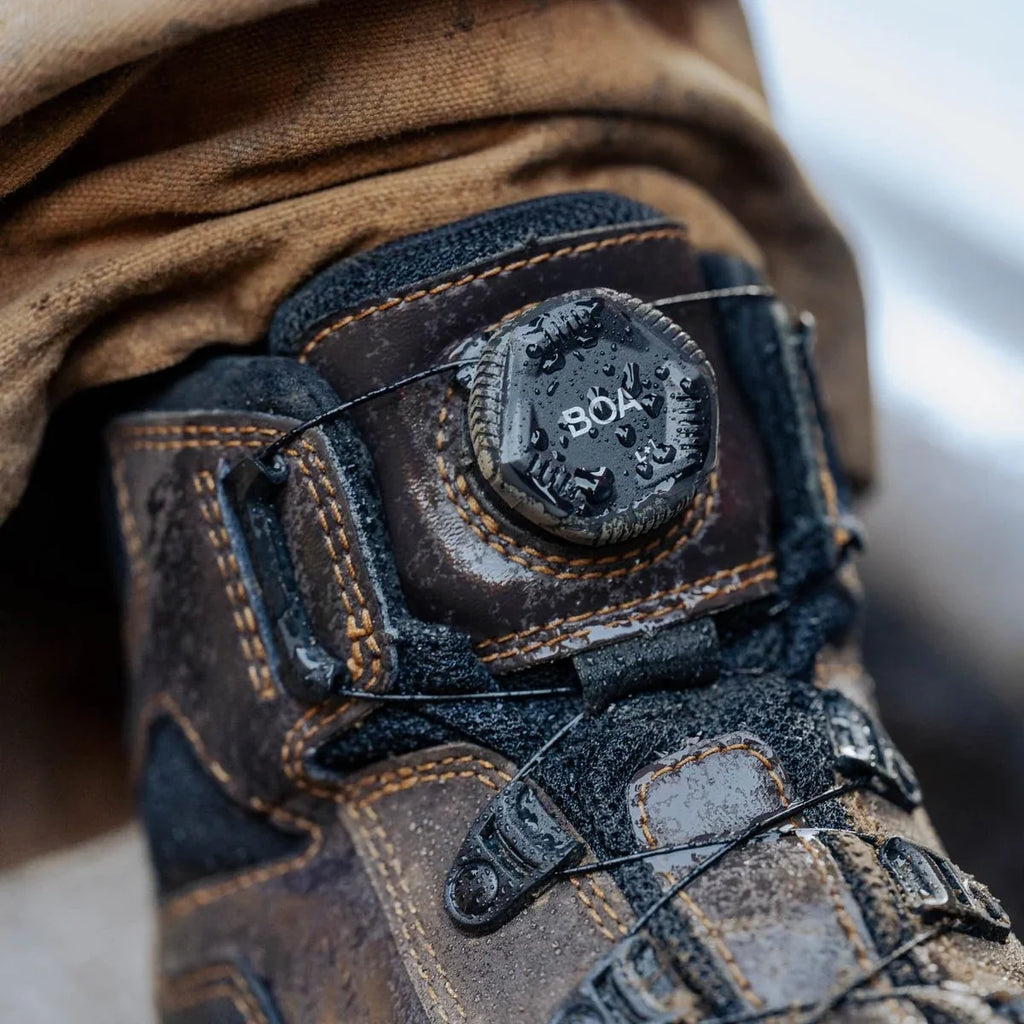 Waterproof Composite Toe Work Boot - Brown/Orange