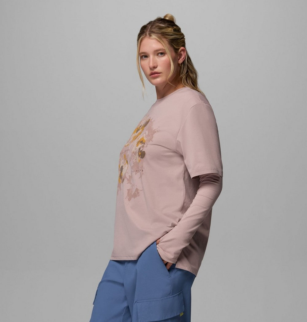 Women's Relaxed Graphic Short Sleeve Shirt - White