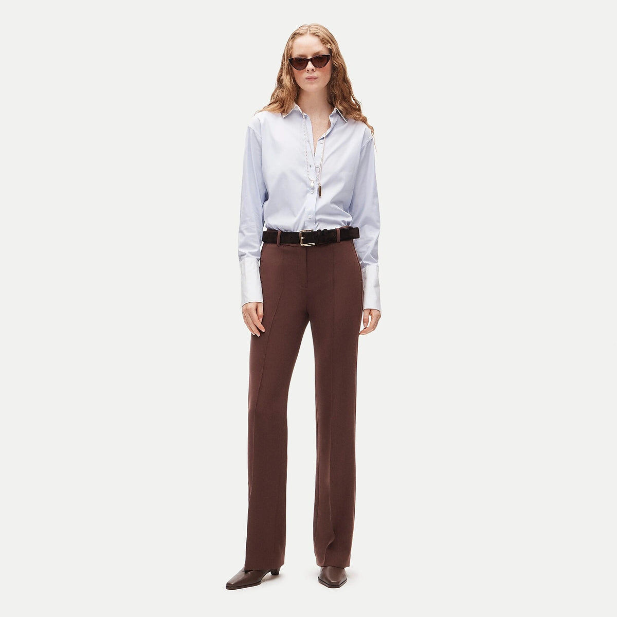 Women's High-Rise Flared Stretch Pants - Gray