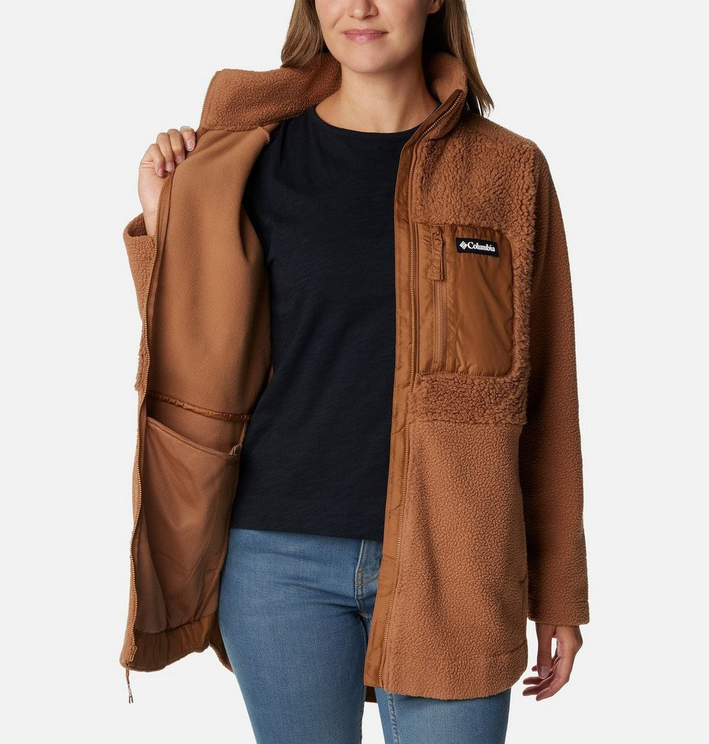 Women's Long Sherpa Full-Zip Fleece Jacket