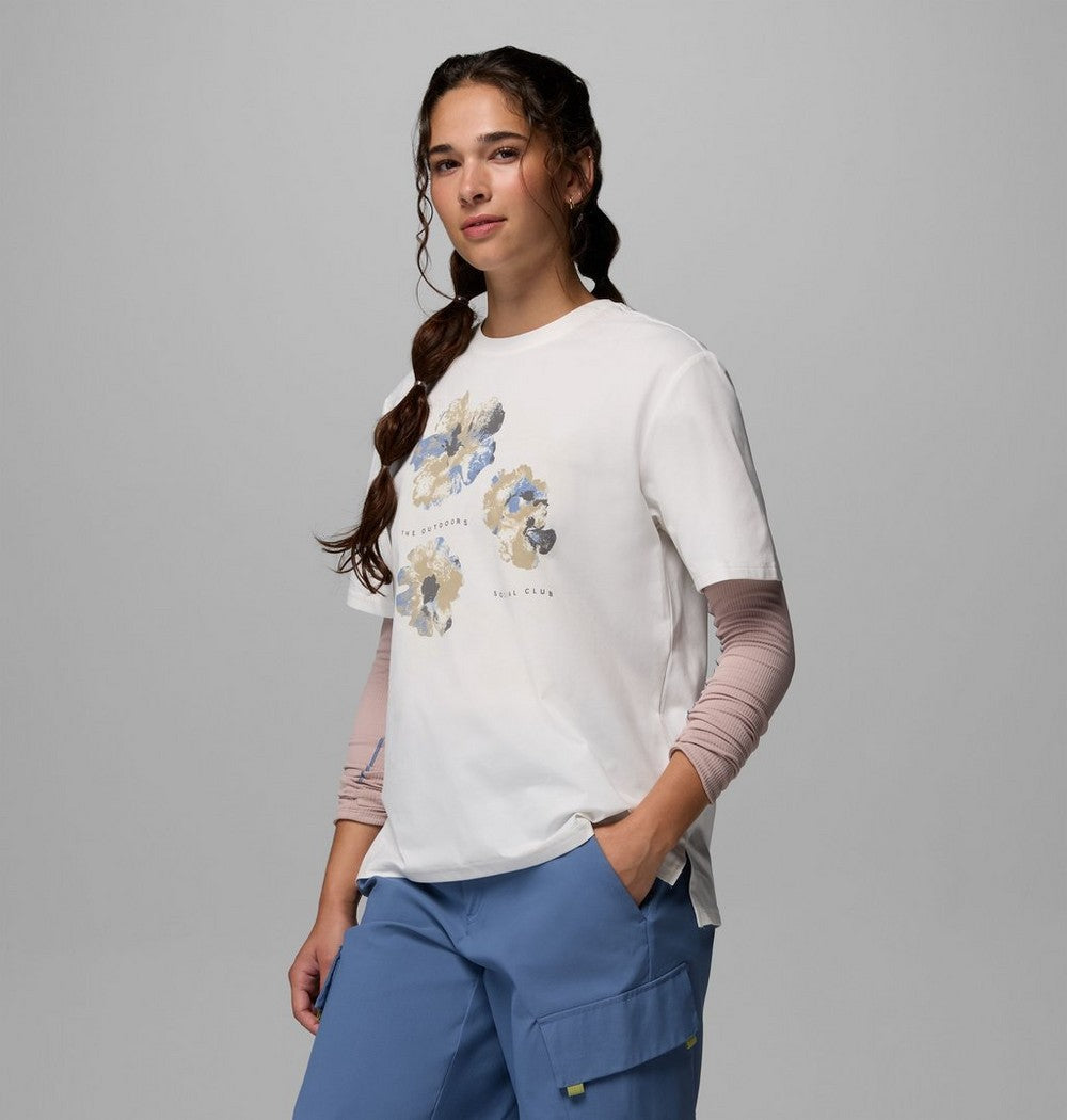 Women's Relaxed Graphic Short Sleeve Shirt - White