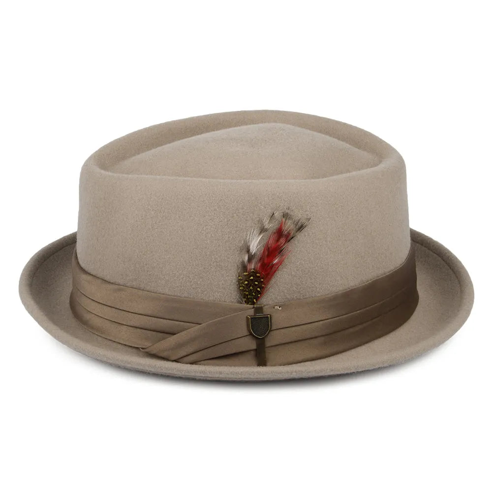 Brighton Wool Felt Pork Pie Hat - Beige