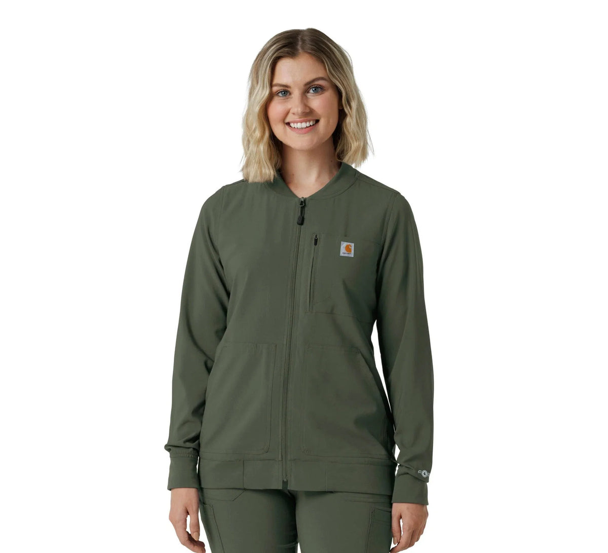 Women's Lightweight Stretch Scrub Jacket - Olive