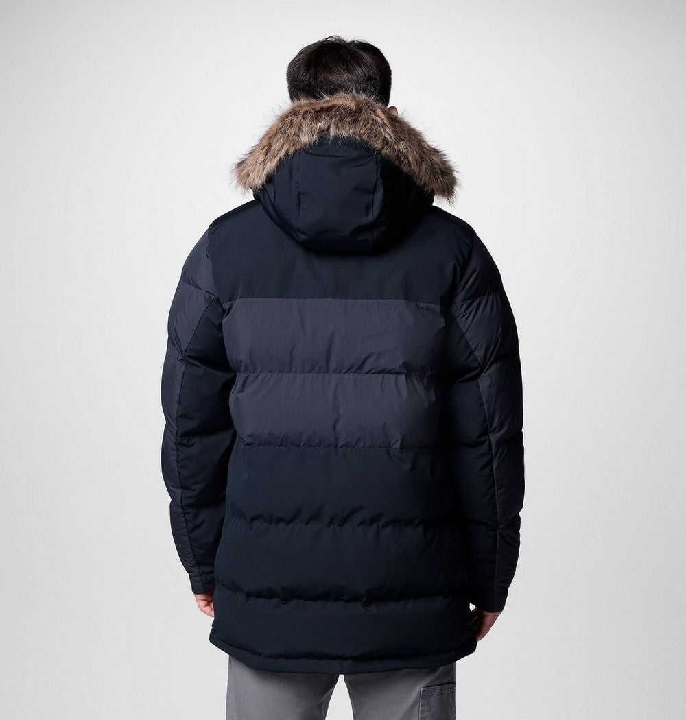 Men's Hooded Insulated Parka - Brown Black