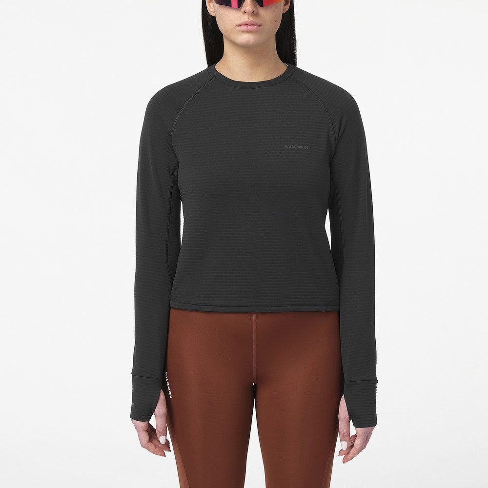 Women's Long Sleeve Fleece Base Layer - Black