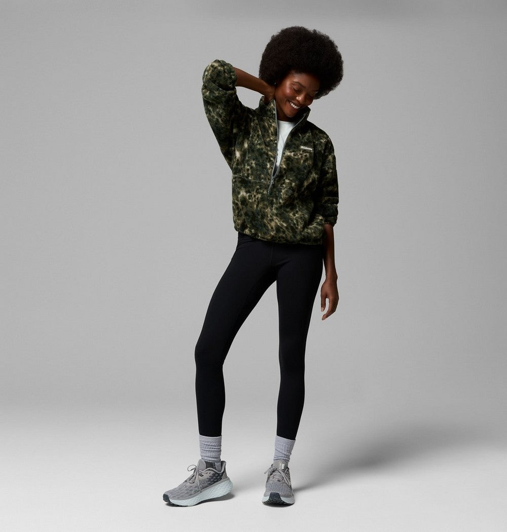 Women's Printed Fleece Half-Zip Pullover - Mauve