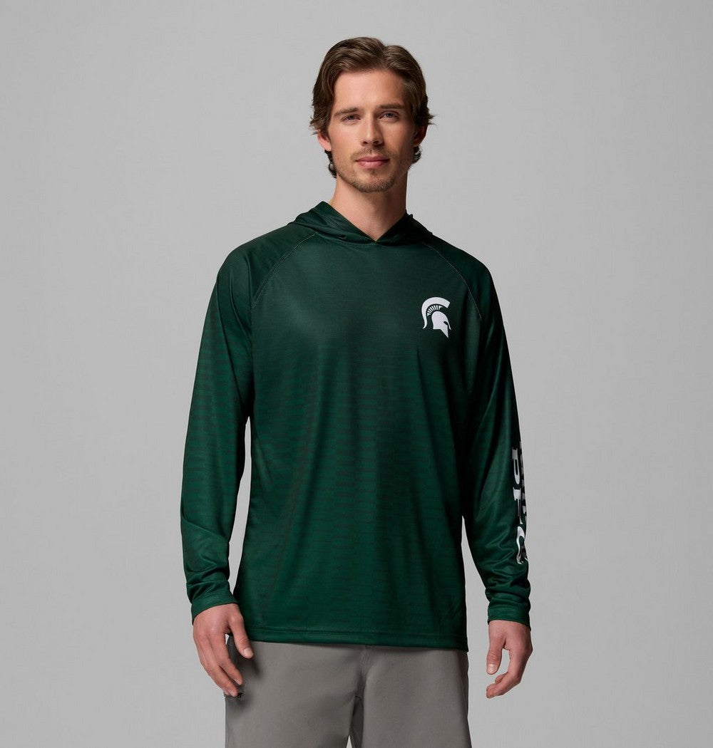 Men's UPF 50 Team Logo Sun Hoodie - Green