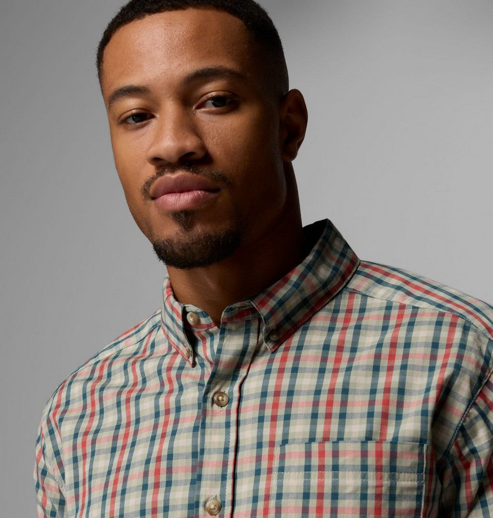Men's Stretch Short Sleeve Plaid Shirt - Navy