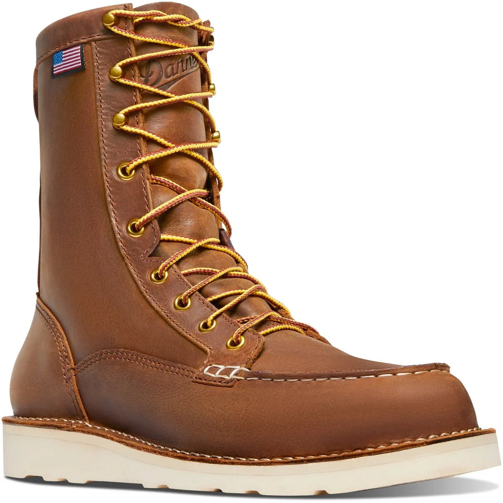 Men's 8-Inch Moc Toe Leather Work Boot - Tobacco