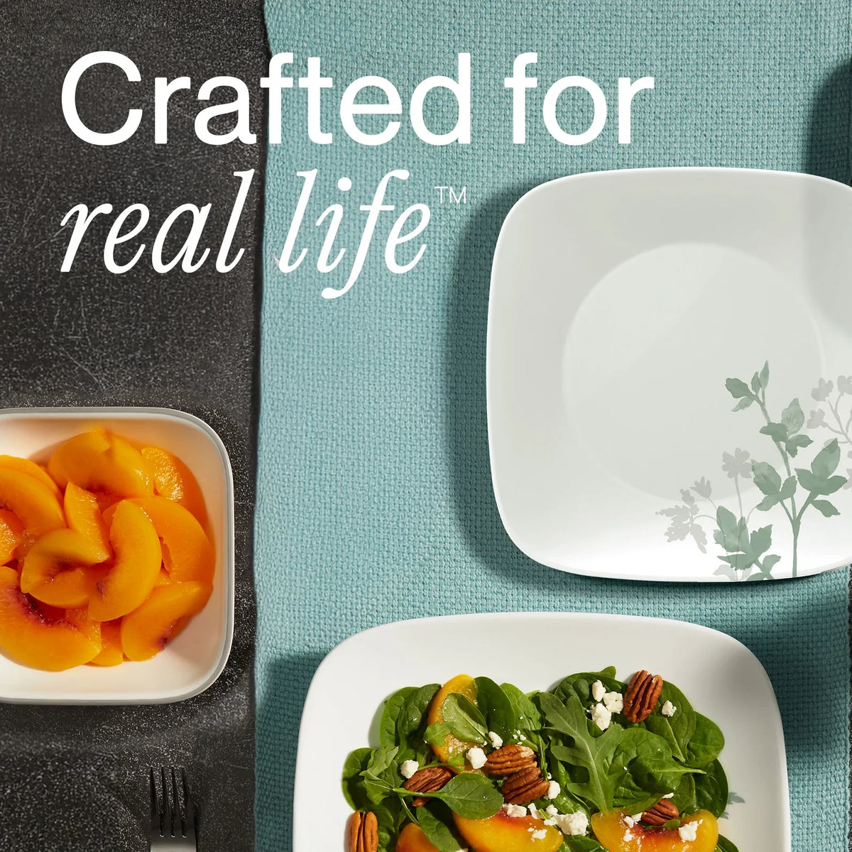 16-Piece Square Floral Dinnerware Set