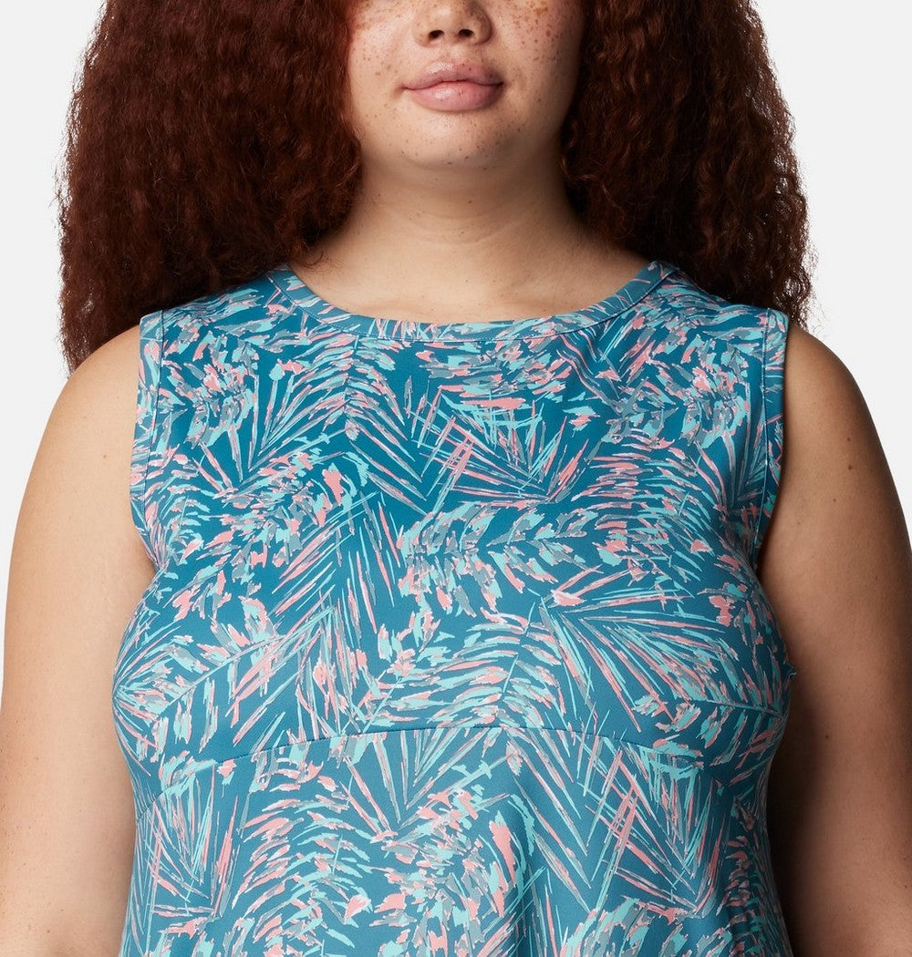 Women's Plus UPF 50 Tank Dress - Blue Print