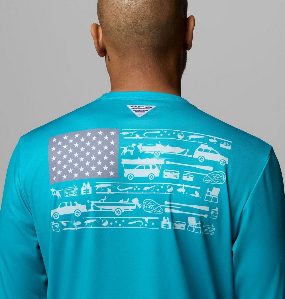 Men's Long Sleeve Fishing Shirt - Blue Navy