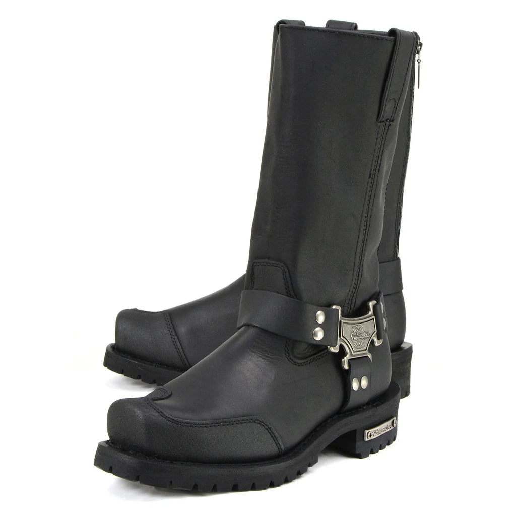 Men's Harness Motorcycle Boots - Black