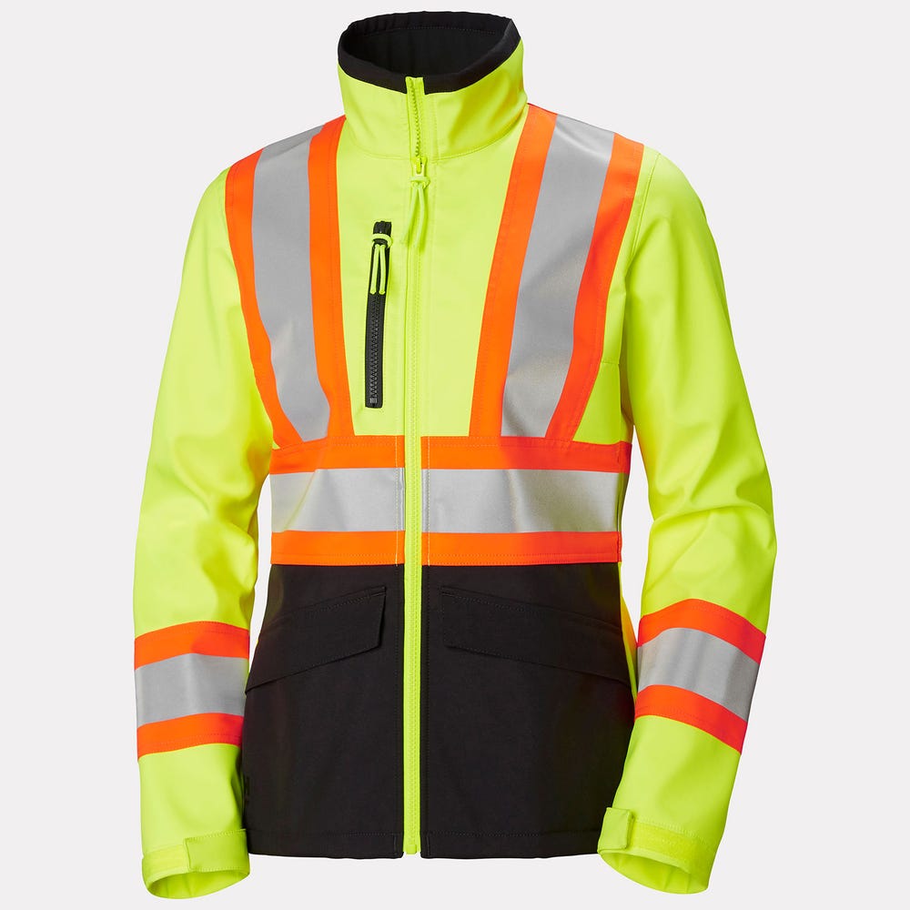 Women's High-Visibility Softshell Work Jacket - Yellow