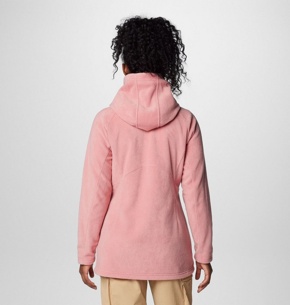 Women's Long Fleece Hoodie - Pink