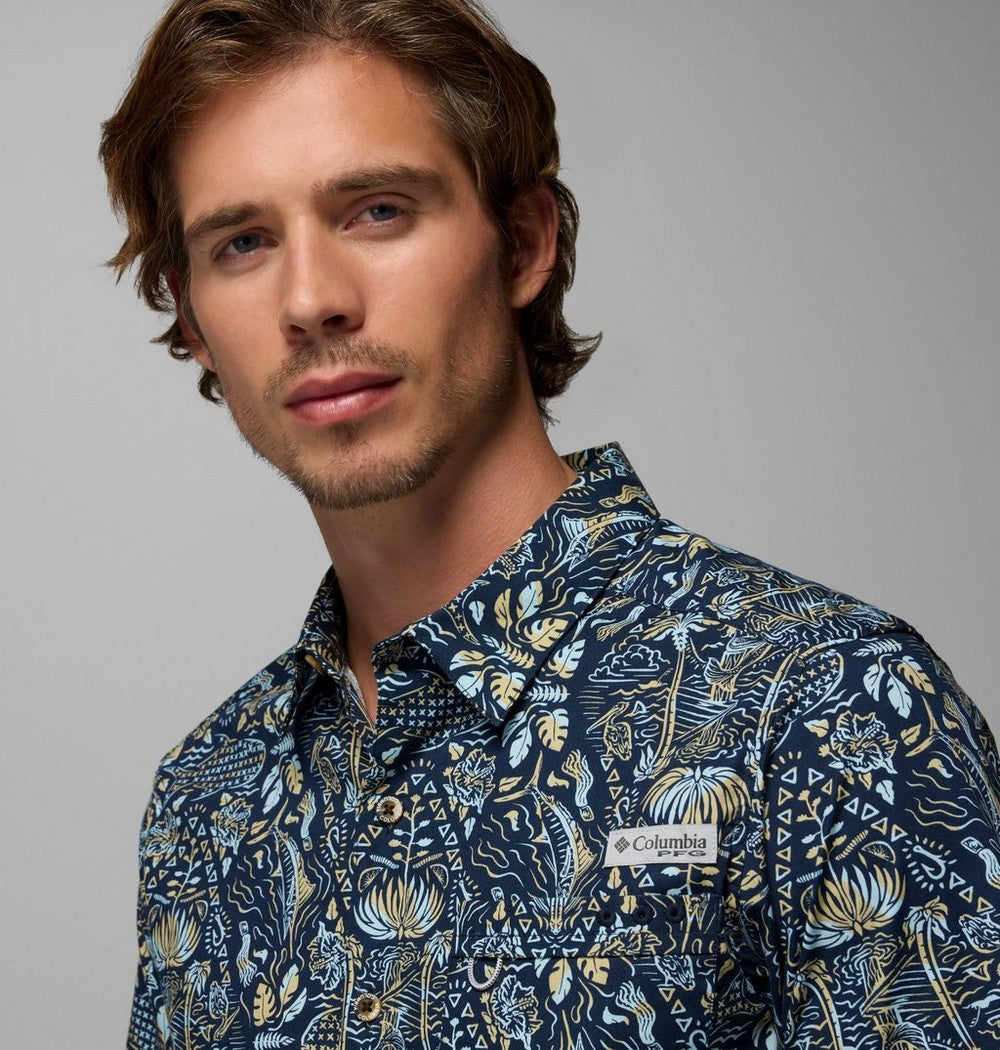 Men's Short-Sleeve Cotton Camp Shirt - Gray