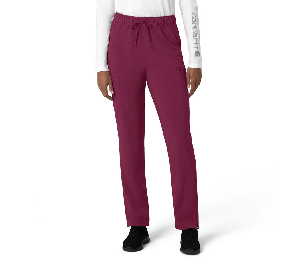 Women's Stretch Straight Leg Cargo Scrub Pants - Pink
