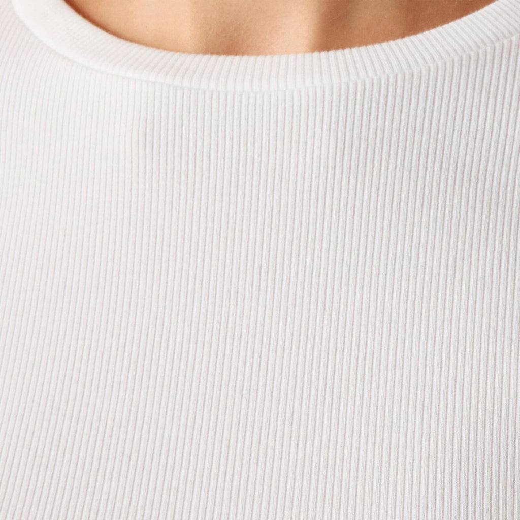 Women's Ribbed Long-Sleeve T-Shirt - Black