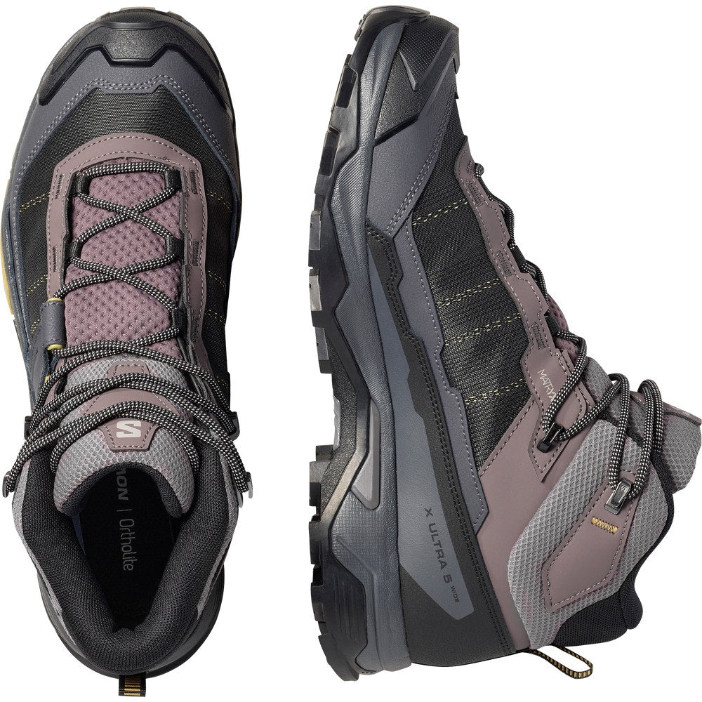 Men's Wide Waterproof Mid Hiking Boots - Gray