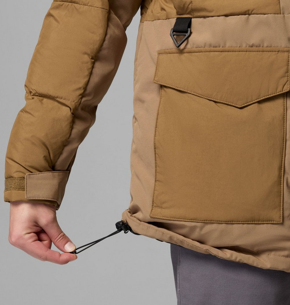 Men's Hooded Insulated Parka - Brown Black