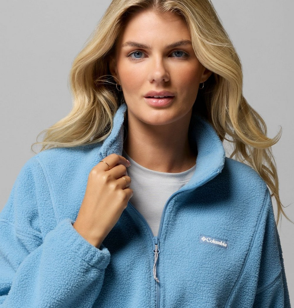 Women's Fleece Half-Zip Pullover - Blue Grey