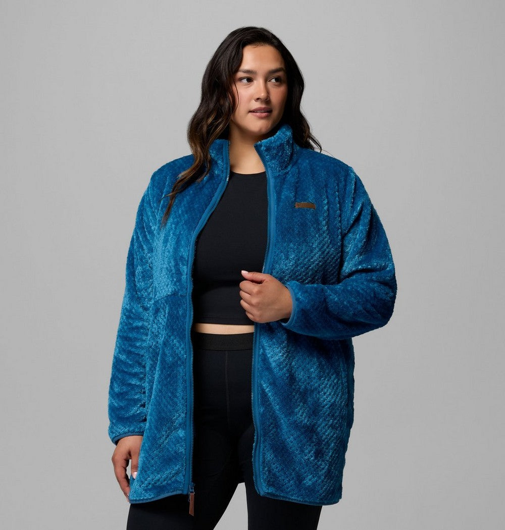 Women's Plus Long Full-Zip Fleece Jacket - Blue
