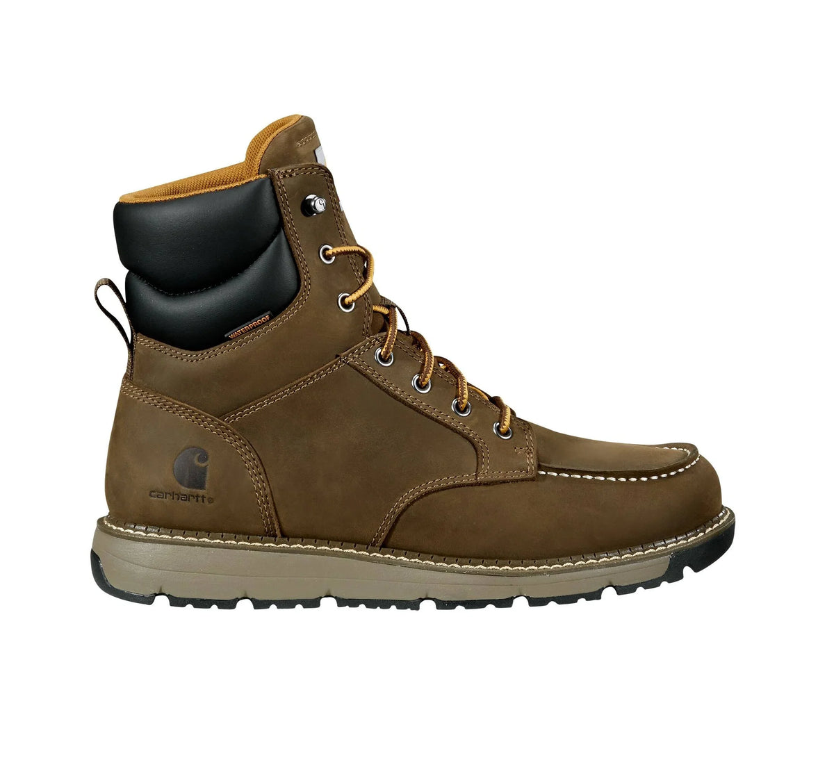 Men's 6-Inch Waterproof Wedge Work Boot - Brown