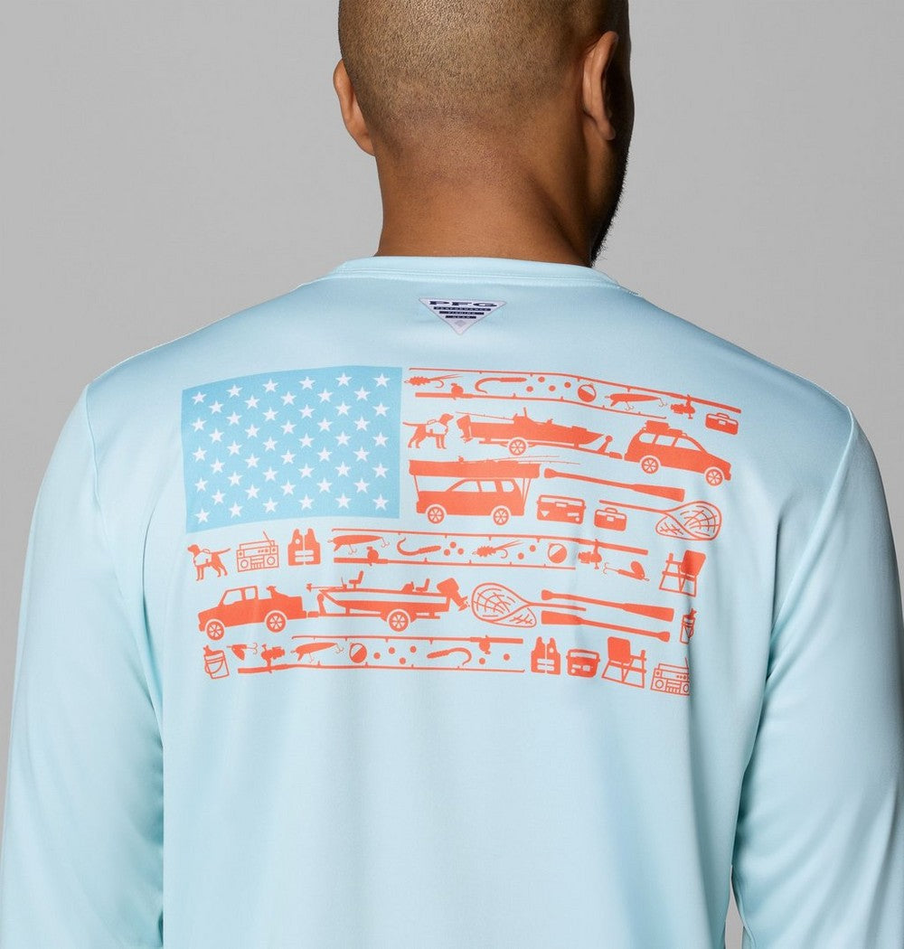 Men's Long Sleeve Fishing Shirt - Blue Navy