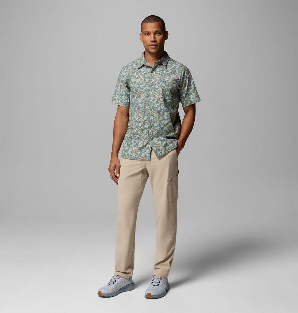 Men's Short-Sleeve Cotton Camp Shirt - Gray
