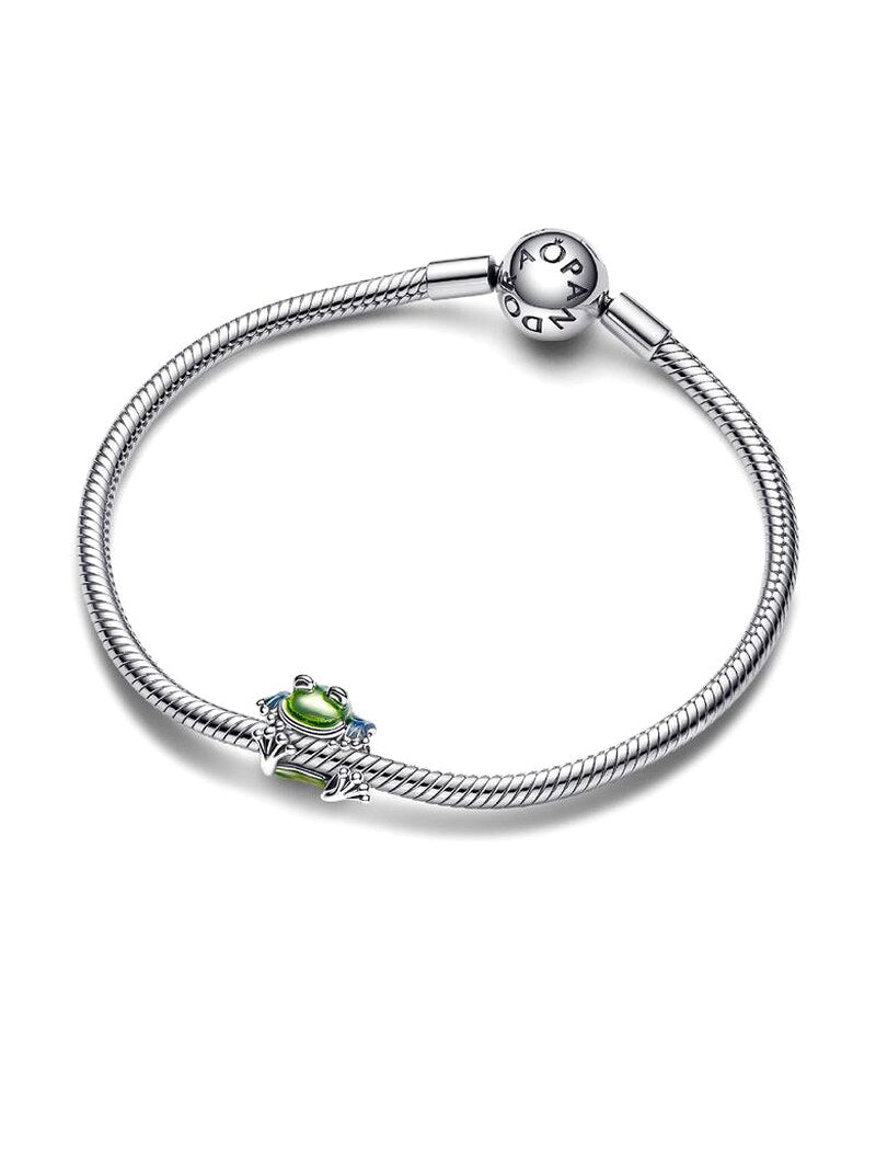 Sterling Silver Enamel Climbing Frog Charm