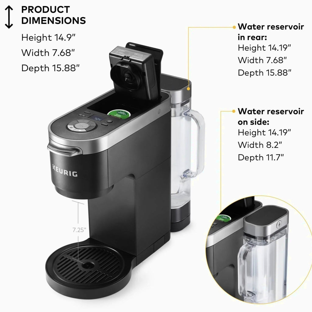 Keurig Single Serve & Carafe Coffee Maker, 60 oz Water Reservoir, 12-Cup Thermal Carafe - K-Duo Plus
