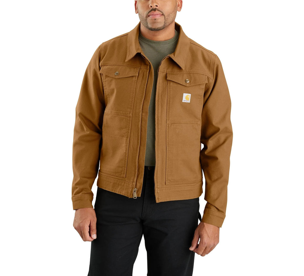 Men's Stretch Canvas Work Jacket - Brown
