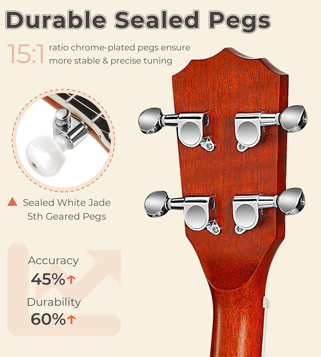 Vangoa 5-String 38 Inch Resonator Banjo Kit, Brown - VBJ-40