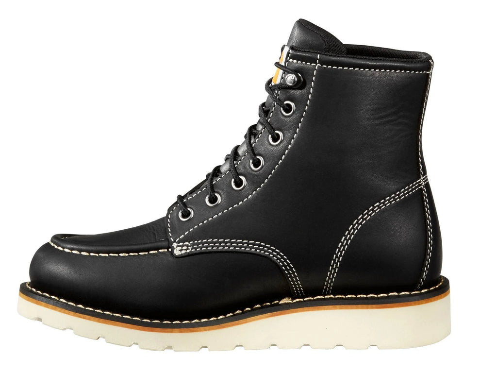 Women's 6-Inch Waterproof Moc Toe Wedge Boot - Black