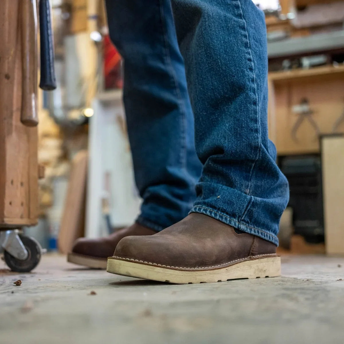 Men's 6-Inch Steel Toe Work Chelsea Boot - Brown