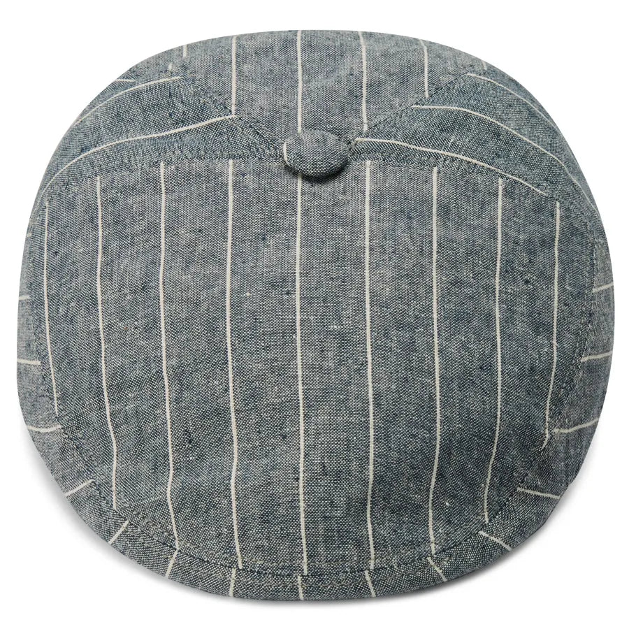 Blue & White Striped Moda Flat Cap