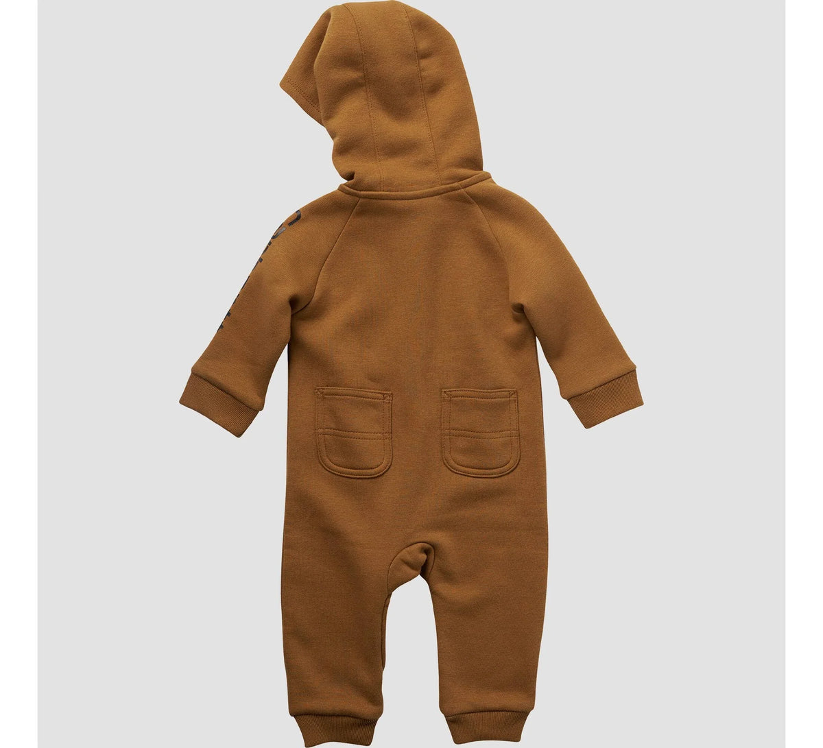 Baby Boys' Hooded Zip Fleece Coverall - Brown