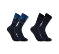 Midweight Wool Blend Crew Socks, 2-Pack - Navy