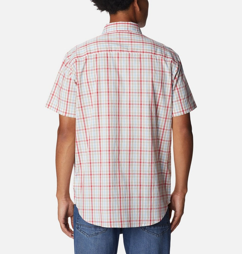 Men's Stretch Short Sleeve Plaid Shirt - Navy