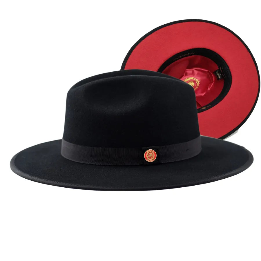 9 Colors-Bruno Capelo Monarch Red Bottom Wide Brim Wool Fedora
