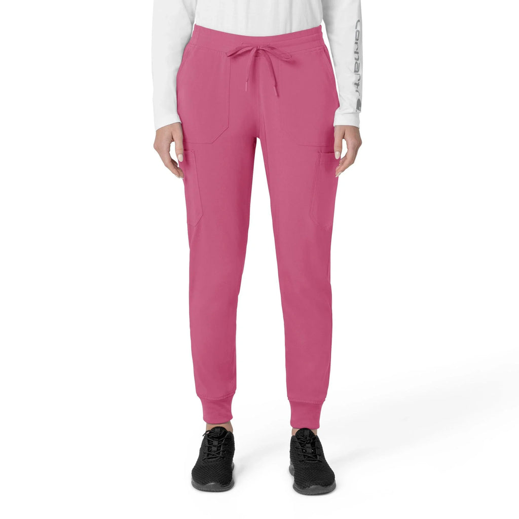 Women's Stretch Cargo Jogger Scrub Pants - Pink